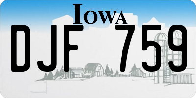 IA license plate DJF759