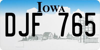 IA license plate DJF765