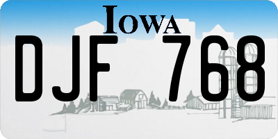 IA license plate DJF768