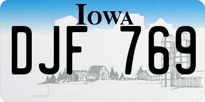 IA license plate DJF769