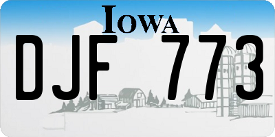 IA license plate DJF773