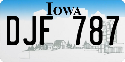 IA license plate DJF787