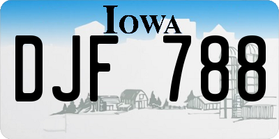 IA license plate DJF788