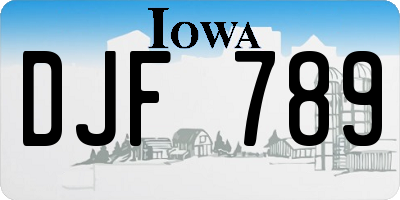 IA license plate DJF789