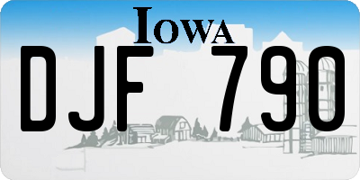 IA license plate DJF790