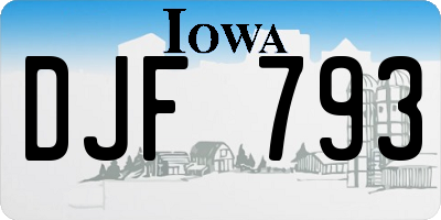 IA license plate DJF793
