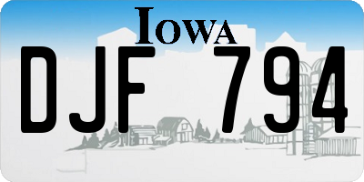 IA license plate DJF794