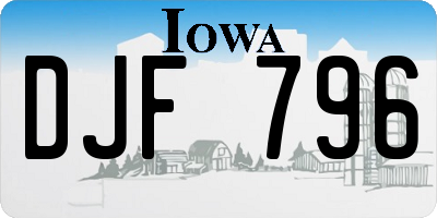 IA license plate DJF796
