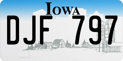 IA license plate DJF797