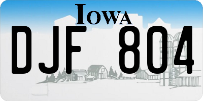 IA license plate DJF804