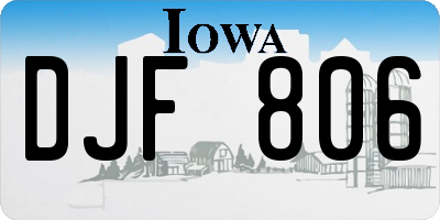 IA license plate DJF806