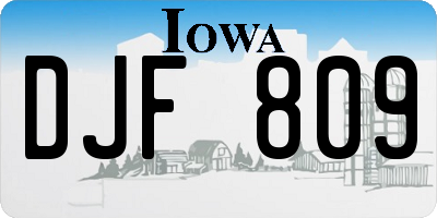IA license plate DJF809