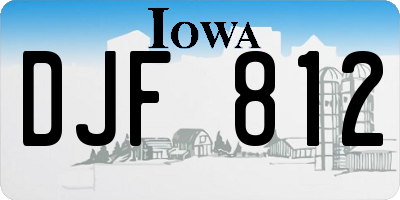 IA license plate DJF812