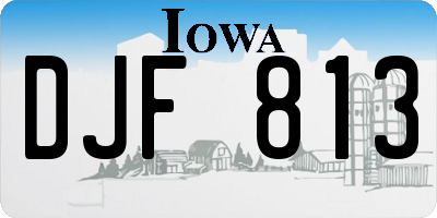 IA license plate DJF813