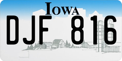 IA license plate DJF816