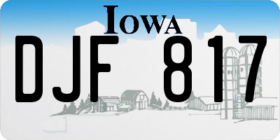 IA license plate DJF817