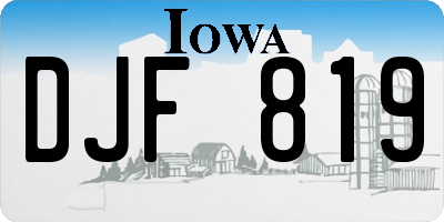 IA license plate DJF819