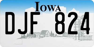 IA license plate DJF824