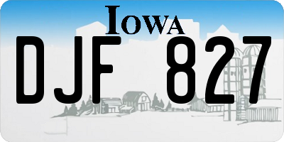 IA license plate DJF827