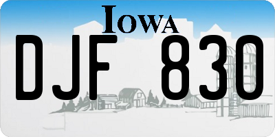 IA license plate DJF830
