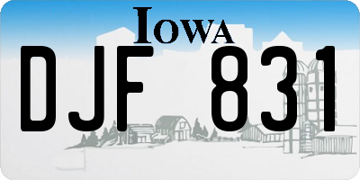IA license plate DJF831