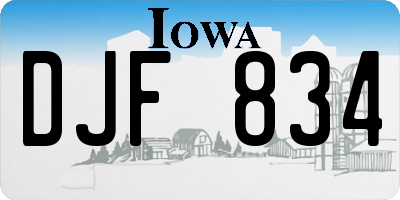 IA license plate DJF834