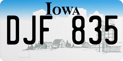IA license plate DJF835