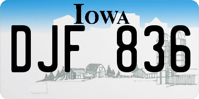 IA license plate DJF836