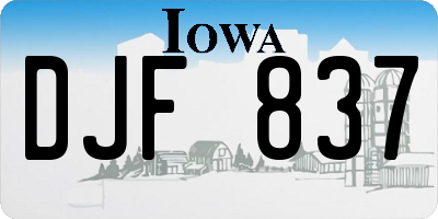 IA license plate DJF837
