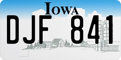 IA license plate DJF841