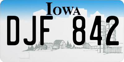 IA license plate DJF842