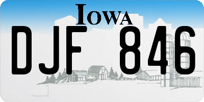 IA license plate DJF846