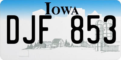 IA license plate DJF853