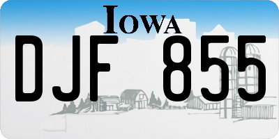 IA license plate DJF855
