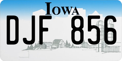 IA license plate DJF856