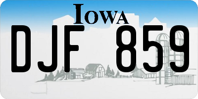 IA license plate DJF859
