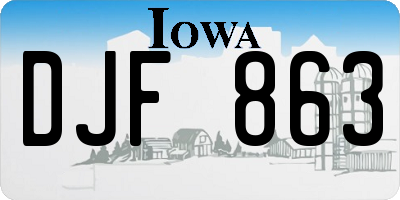 IA license plate DJF863