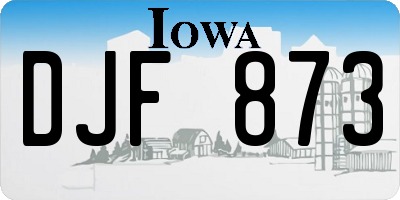 IA license plate DJF873