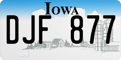 IA license plate DJF877