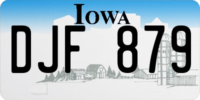 IA license plate DJF879