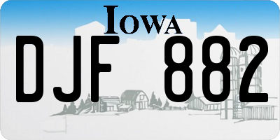 IA license plate DJF882