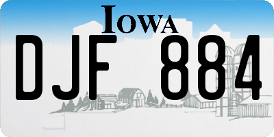 IA license plate DJF884