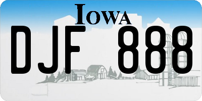 IA license plate DJF888