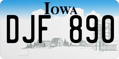 IA license plate DJF890