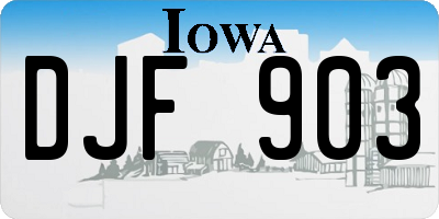 IA license plate DJF903