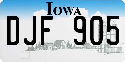 IA license plate DJF905