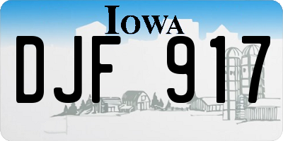 IA license plate DJF917