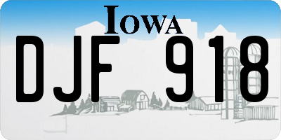 IA license plate DJF918