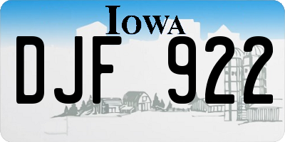 IA license plate DJF922