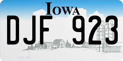 IA license plate DJF923